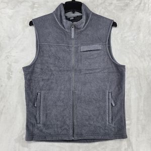 free fly Apparel mens Medium bamboo Blend‎ polar fleece vest full zip Gray Soft